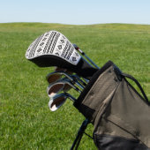Schwarz-Weiß-Aztec Golf Headcover (In SItu)