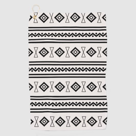 Schwarz-Weiß-Aztec Golfhandtuch (Vorderseite)