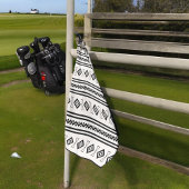 Schwarz-Weiß-Aztec Golfhandtuch
