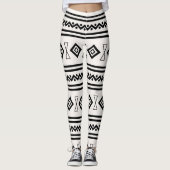 Schwarz-Weiß-Aztec Leggings (Vorderseite)