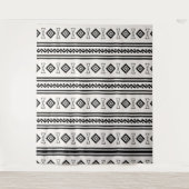 Schwarz-Weiß-Aztec Wandteppich (Vorderseite)