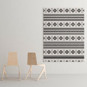 Schwarz-Weiß-Aztec Wandteppich