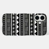 Schwarz-Weiß-Azteken-Tribal Case-Mate iPhone Hülle (Rückseite (Horizontal))