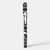 Schwarz-Weiß-Azteken-Tribal Case-Mate iPhone Hülle (Rückseite / Links)