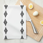 Schwarz-Weiß-Aztekenmuster Geschirrtuch (Viertel Falte)