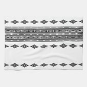 Schwarz-Weiß-Aztekenmuster Geschirrtuch (Horizontal)