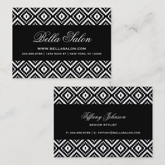 Schwarz-Weiß-Aztekentribal Visitenkarte (Vorne/Hinten)