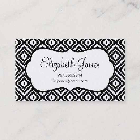 Schwarz-Weiß-Aztekentribal Visitenkarte (Vorderseite)