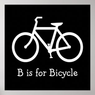 Schwarz-Weiß B steht für Fahrrad Poster