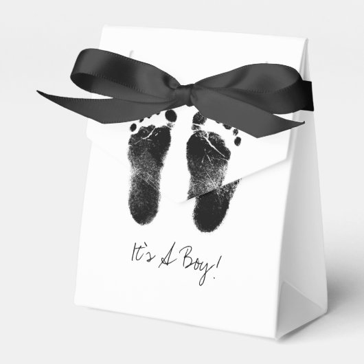 Schwarz-Weiß-Baby-Footprints Geschenkschachtel (Vorderseite)