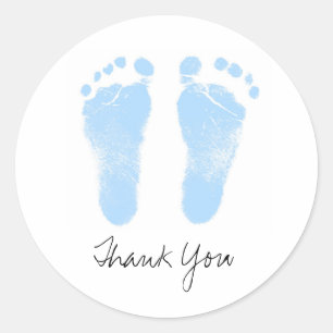 Schwarz-Weiß-Baby-Footprints Runder Aufkleber