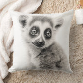 Schwarz-Weiß Baby Lemur Square Kissen (Decke)