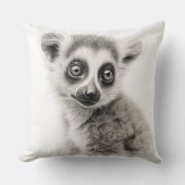 Schwarz-Weiß Baby Lemur Square Kissen (Vorderseite)