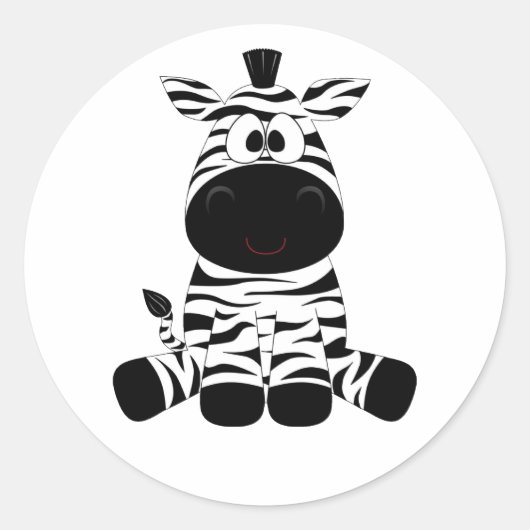 Schwarz-Weiß-Baby-Zebra-Spaß Runder Aufkleber (Vorderseite)