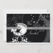 Schwarz-Weiß-Babydusche 1b Einladung (Vorderseite)