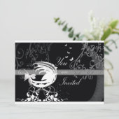 Schwarz-Weiß-Babydusche 1b Einladung (Stehend Vorderseite)