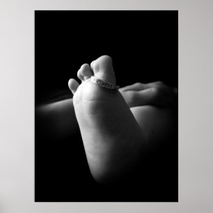 Schwarz-Weiß-Babyfuß Poster