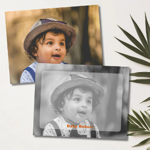 Schwarz-Weiß-Babys-Fotostationery-Notizkarte Einladung