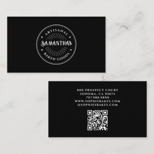 Schwarz Weiß Bäcker Bäckerei Logo Visitenkarte