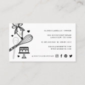 Schwarz-Weiß Backwaren & Kochen Utensidische Bäcke Visitenkarte (Rückseite)