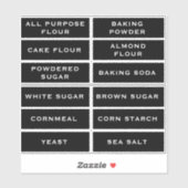 Schwarz-Weiß-Backzutaten Aufkleber für die Speiser (Blatt)