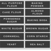 Schwarz-Weiß-Backzutaten Aufkleber für die Speiser (Vorderseite)