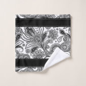 Schwarz-Weiß-Badehandtuch-Set Badhandtuch Set (Waschlappen)