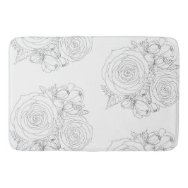 Schwarz-Weiß-Badekollektion Badematte