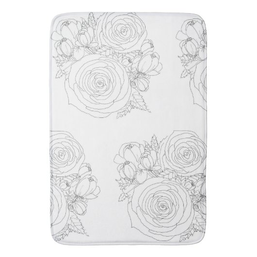 Schwarz-Weiß-Badekollektion Badematte (Vorderseite Vertikal)