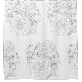 Schwarz-Weiß-Badekollektion Duschvorhang