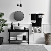 Schwarz-Weiß-Badewanne Handtuch Set