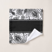 Schwarz-Weiß-Badewanne Handtuch Set (Waschlappen)