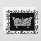 Schwarz-Weiß-Badewanne Postkarte (Vorne/Hinten)