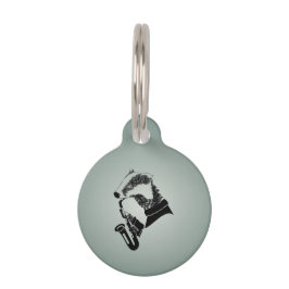 Schwarz-Weiß-Badger Saxophon individuell anpassbar Tiernamensmarke