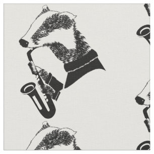 Schwarz-Weiß-Badger Saxophon Personalisiert Stoff