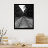 Schwarz-Weiß-Bahntrassen Poster (Küche)