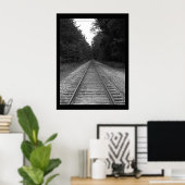 Schwarz-Weiß-Bahntrassen Poster (Heimbüro)
