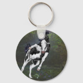 Schwarz-Weiß-Bald-Gesicht Ouvero Paint Horse Schlüsselanhänger (Vorderseite)