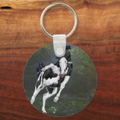 Schwarz-Weiß-Bald-Gesicht Ouvero Paint Horse Schlüsselanhänger (Vorderseite)