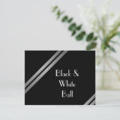 Schwarz-Weiß-Ball Einladung (Stehend Vorderseite)