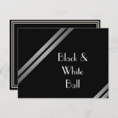 Schwarz-Weiß-Ball Einladung (Vorne/Hinten)