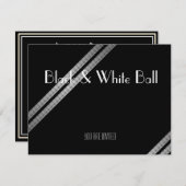 Schwarz-Weiß-Ball Einladung (Vorne/Hinten)