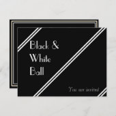 Schwarz-Weiß-Ball Einladung (Vorne/Hinten)