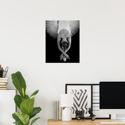Schwarz-Weiß-Ballerina Kunstdrucken Poster (Heimbüro)