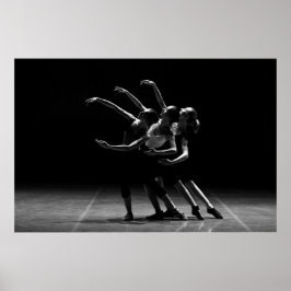 Schwarz-Weiß-Ballett-Foto Ballerinas Poster
