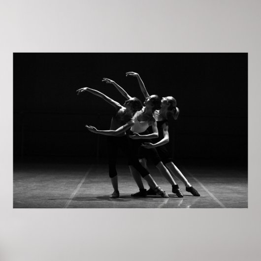Schwarz-Weiß-Ballett-Foto Ballerinas Poster (Vorne)