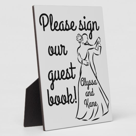 Schwarz-Weiß-Ballroom Dancers Gästebuch Fotoplatte (Seite)