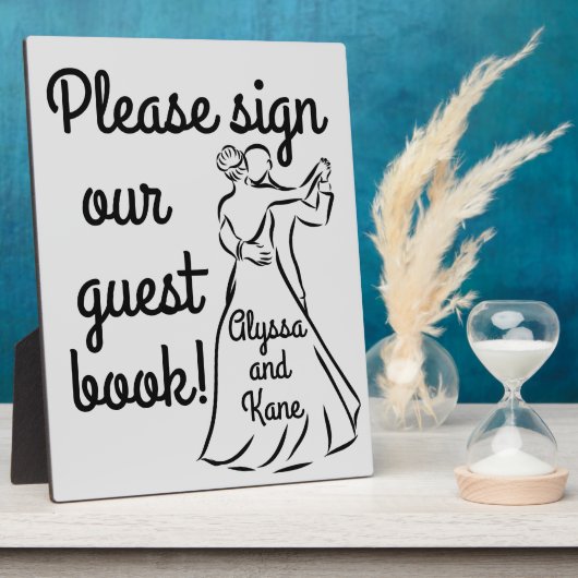 Schwarz-Weiß-Ballroom Dancers Gästebuch Fotoplatte (Seite)