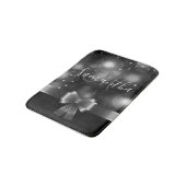 Schwarz-Weiß-Band Badematte (Schrägansicht)