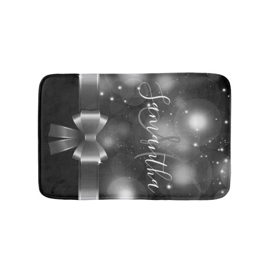 Schwarz-Weiß-Band Badematte (Vorderseite)